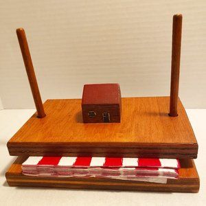 WOODEN NAPKIN HOLDER - WOOD CABIN COLONIAL HOME - TWO PIEC